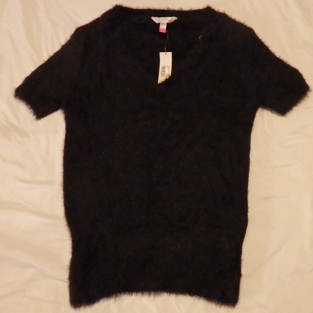 No Boundaries Black Short Sleeve Sweater
